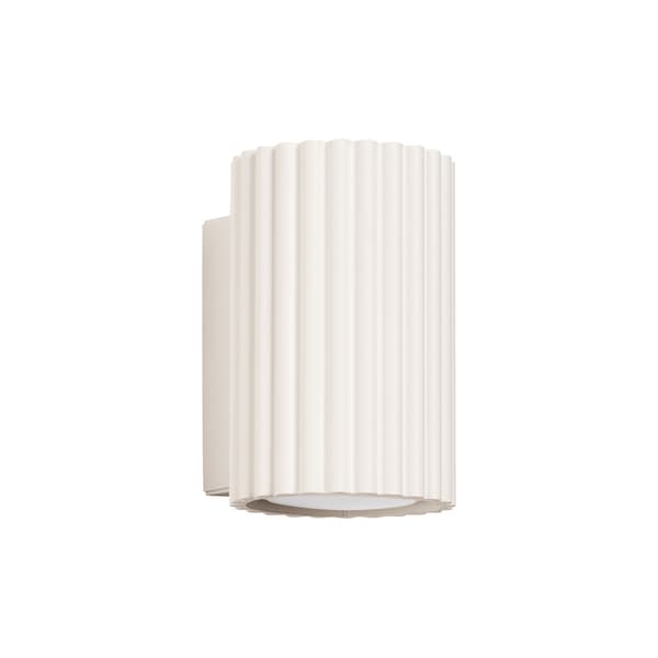 Moderne beige væglampe riflet rør 10 cm op og ned til stue entre 1xGU10 10W GRAVIO Pure Lume