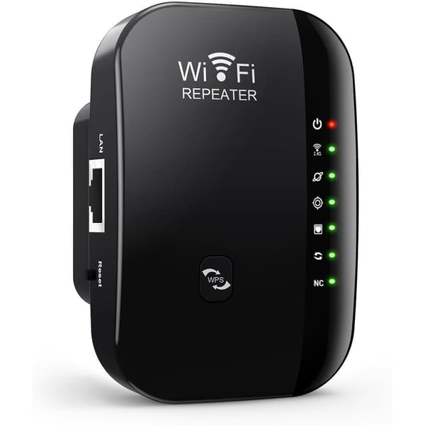 Wi-Fi-förstärkare och -förlängare, WLAN-repeater och -förstärkare, med repeater/AP-läge, långdistansförstärkare för alla enheter, enknappsinstallation