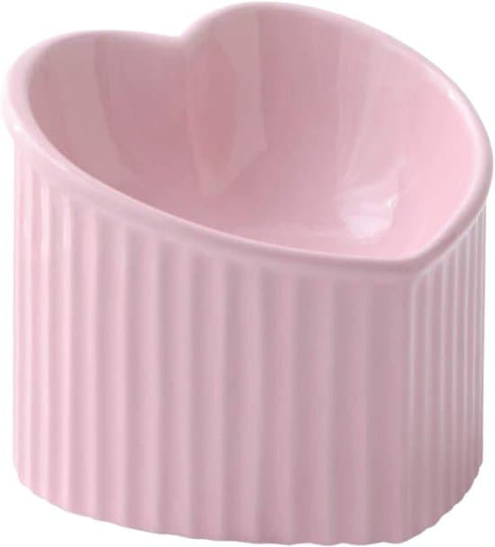 Forhøjet keramisk katteskål - anti-opkast, tåler opvaskemaskine, 180 ml