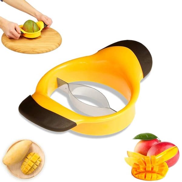 Mangoskärare i plast och rostfritt stål – halkfri, diskmaskinssäker, för att dela och kärna ur mango