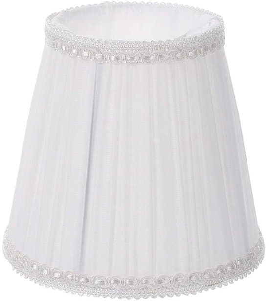 Lampskärm - Bordslampskärm - Vit veckad tubformad lampskärm - Liten - Lämplig för bordslampor och golvlampor - 13,5x10cm