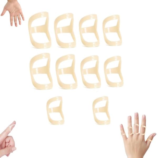 10 delar - Fingerskena - Oval fingerskena - Mallet fingerskena - Fingerstöd - Fingerring - Fingerledsskydd - 10 delar