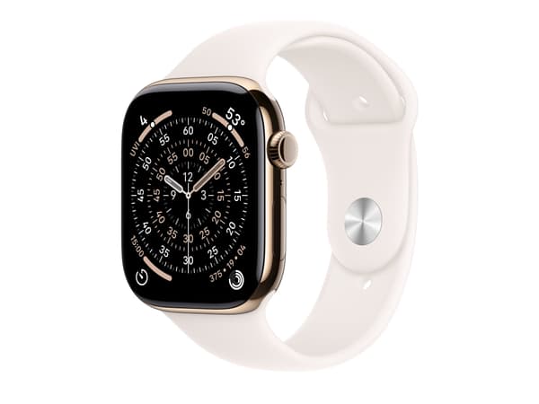 Apple Watch Series 11 46mm 5G Guld Titanium (Ljusrosa Gummiband M/L)