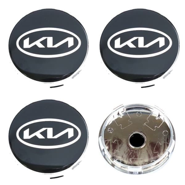 KIA centrumkåpor till fälgar, 60 mm, passar 57 mm hål, 4-pack