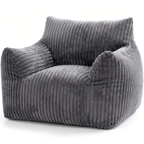Bean Bag Sofa i Blød Fløjl, Ergonomisk Ryglæn og Armlæn, 150 kg, Moderne og Pladsbesparende