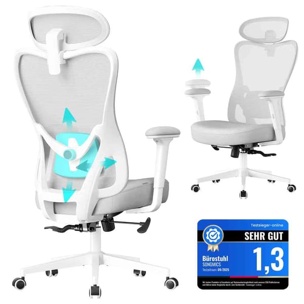 Ergonomisk kontorsstol med justerbart stöd
