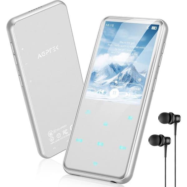 MP3-spelare - AGPTEK - MP3 Bluetooth 5.3 - 64 GB - 2,4'' skärm - Inbyggd högtalare