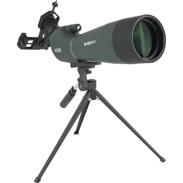 Svbony SV28 Kikkert 20-60x80, Zoom Kikkert Kraftfull med Stativ Telefonadapter, BAK4 Porro Prisma, för Bågskytte