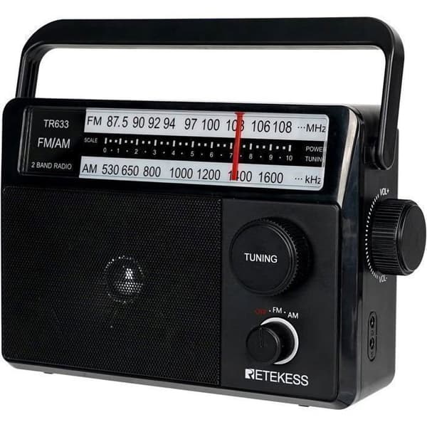 Retekess TR633 Radio Portabel, AM FM Radio, Transistor, Stort Högtalare, Enkelt, Utmärkt Mottagning, för Äldre, Sovrum