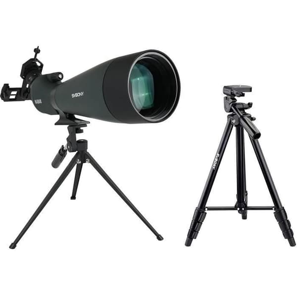 Svbony SV28 25-75x100mm Kikkert med Stativ SV101, Smartphone-adapter, HD Bak4, för Målskjutning och Fågelobservation