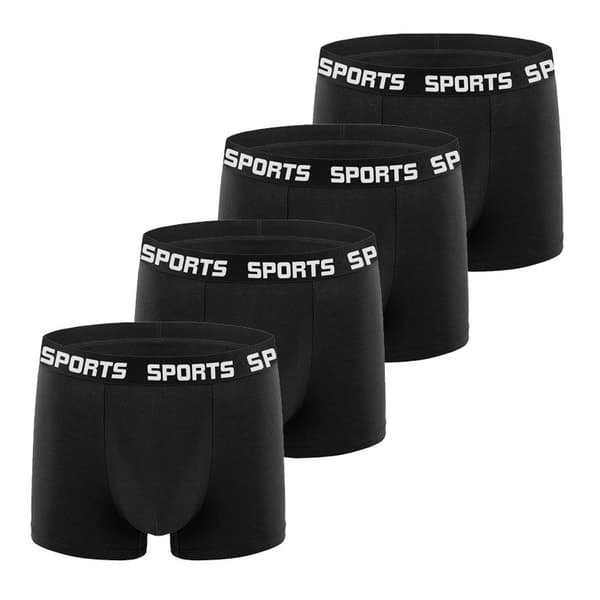 Boxershorts til mænd, sikker og støttende pasform Black 4-Pack L