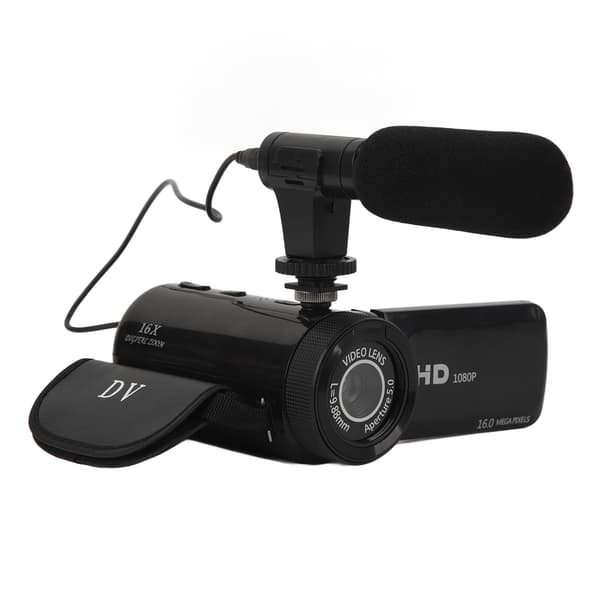 HD digitalkamera med vidvinkelobjektiv Black