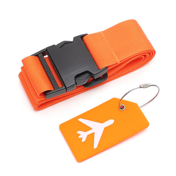 Bagageband med Adressetikett Orange 1.8 m