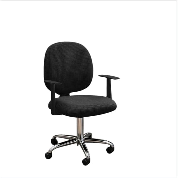 Elastiskt Polar Fleece Kontorsstolsöverdrag i Solid Färg - Universal Passform, Dammtät & Avtagbar Black
