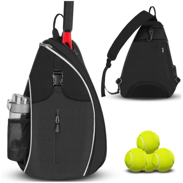 Vattentät Tennis- &  Badmintonväska - En Axelrem Black