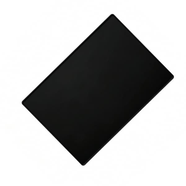 Vanntett silikonmatte for kjæledyr med hevet kant - Sklisikker underlagsmatte for mat- og vannskål Black