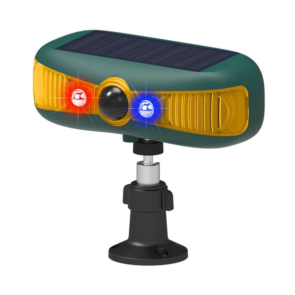 Solcellsdriven larm med röst- och ultraljud djuravvisare - Rörelsesensor ljud- och ljusvarning