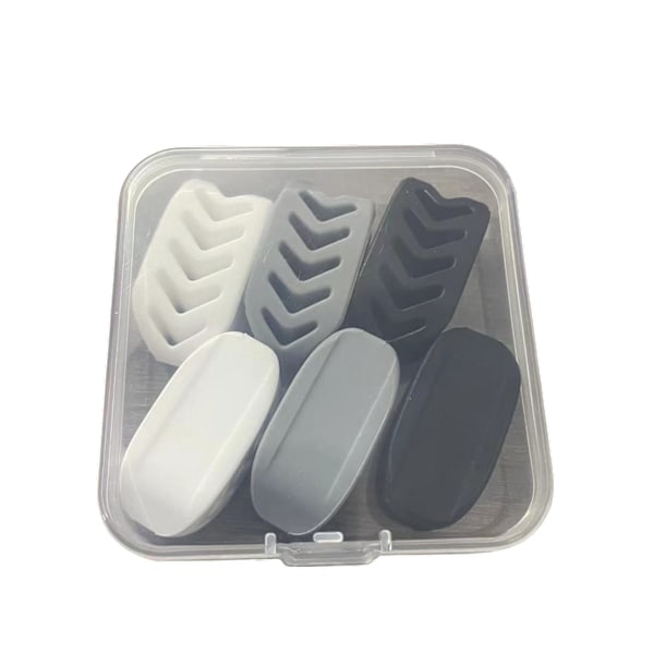 Kjevetrener masseter exerciser silikon 12-pakning Black+White+Grey