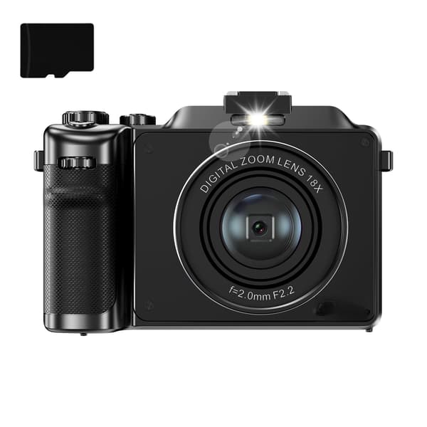 Digitaalikamera 4K/48MP/18X digitaalinen zoom/automaattitarkennus/kaksoiskamera 32GB TF-kortilla Black
