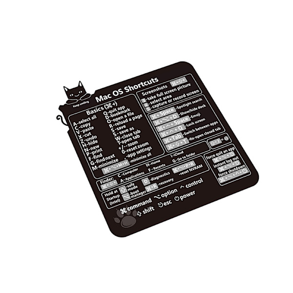 Tangentbordsdekal med Mac-genvägar Black