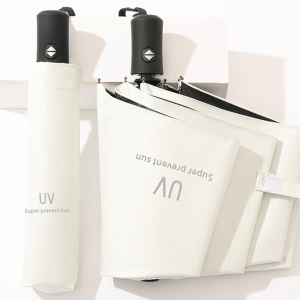 Automatisk Hopfällbart Paraply med UV-Skydd White