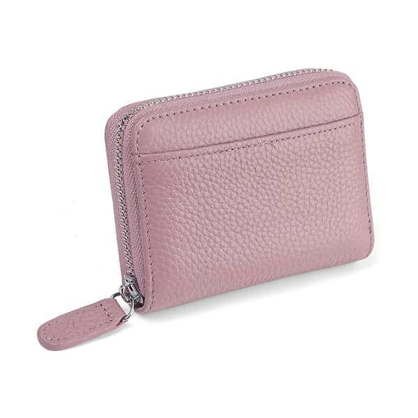 Ny RFID-blockerande läderkortplånbok med 20 kortplatser Pink