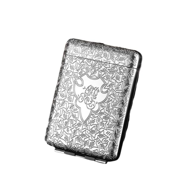 Metall Cigarettfodral med Tre Fack - Rymmer 16 Cigaretter i King Size Silver