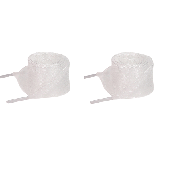 Läpinäkyvät organza-nauhakengännauhat - 120 cm White