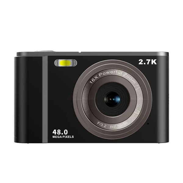Digitalkamera 2.7K 48MP 1080P, 16x zoom, anti-shake, face recognition Black