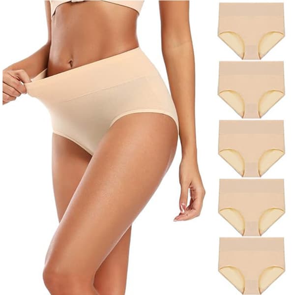 Trosor med hög midja (5-pack) Beige S