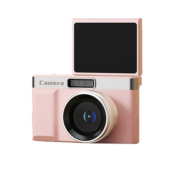 Retro Digitalkamera med høy piksel, dobbel linse, 5x optisk zoom og 2,4" LCD-skjerm Pink