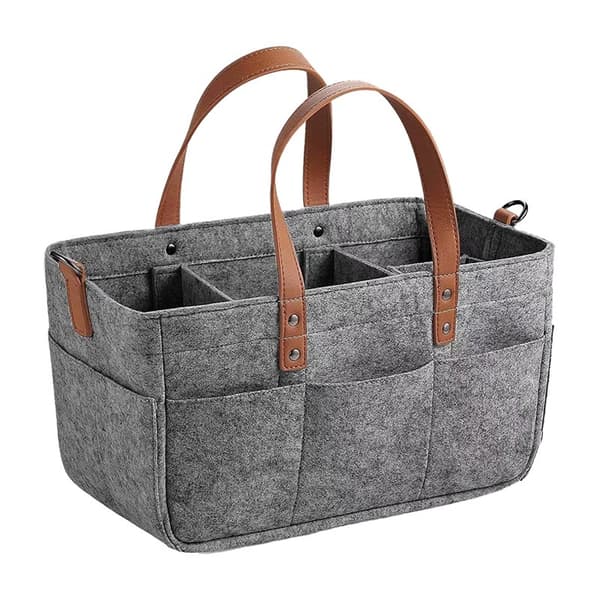Filt Bleieoppbevaring - Bærbar Stelleveske for Babyutstyr DarkGrey L