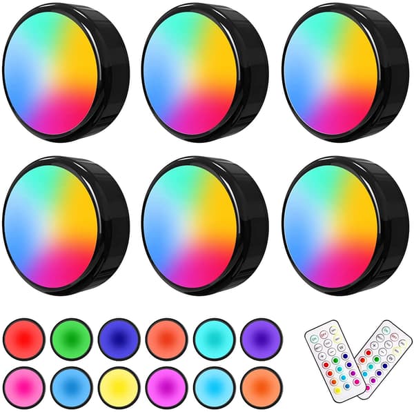LED spotlights 13 farver lysdæmpende fjernbetjening 6-Pack