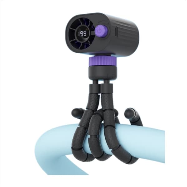 Octopus Fan bærbar USB-blæser til skrivebord og rejse - stille højhastighed, 199-trins trinløs kontrol og 360° justerbar fleksibel tentakel DarkGrey