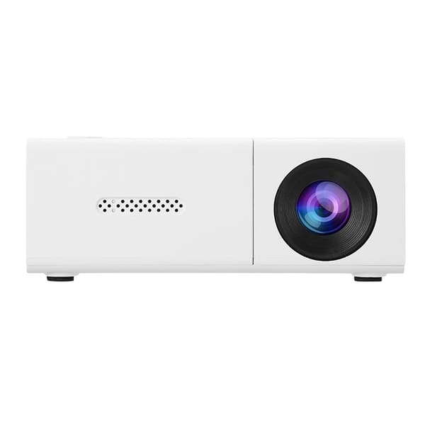 Mini 3D projektori – kannettava kotikino ja esityskäyttö kotona ja matkalla, Haiqi D3101, 1080P-dekoodaus, HDMIx1, USBx1, sisäänrak. 3w kaiutin White