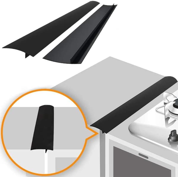 Spislist - håller rent mellan spis och skåp 61.5 cm Svart 2-pack