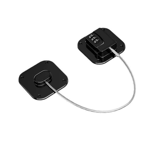Porauksenkestävä lukko jääkaappiin - Neliönmuotoinen ja jatkettu 30 cm, turvallisuuden parantamiseksi Black