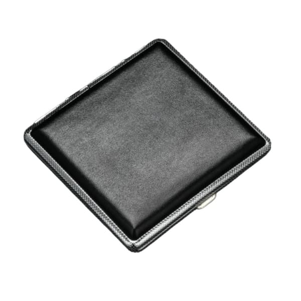 PU Læder Cigaretetui - Rummer 20 cigaretter, Bærbar & Anti-knusning, Stilfuld cigaret opbevaring Black
