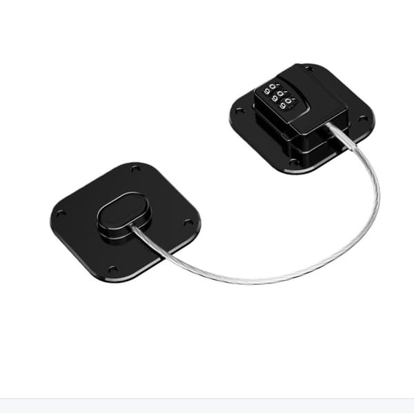 Kombinationslås för Kylskåp och Skåp – Självhäftande Säkerhetslås utan Borrning, 2-Pack Black