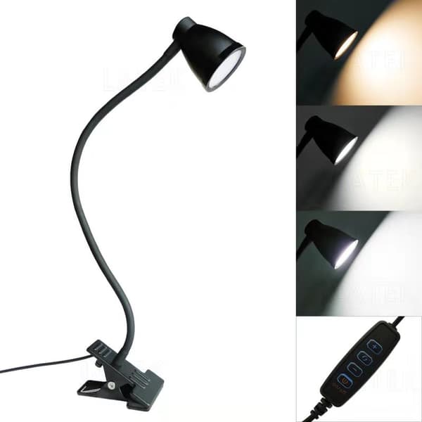 Dæmpbar LED læselampe / klemmelampe 3000-6500K
