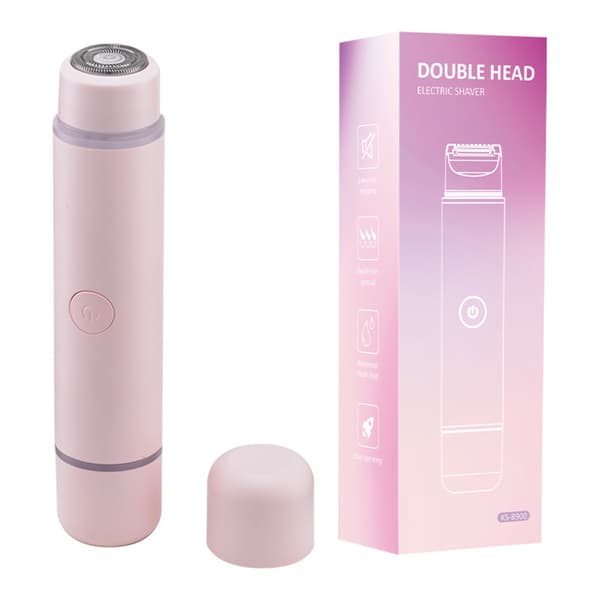 Dobbelt-hoved elektrisk trimmer til krop — skånsom no-pull, IPX6 vandtæt, USB-C genopladelig med aftagelige vaskbare blade Pink