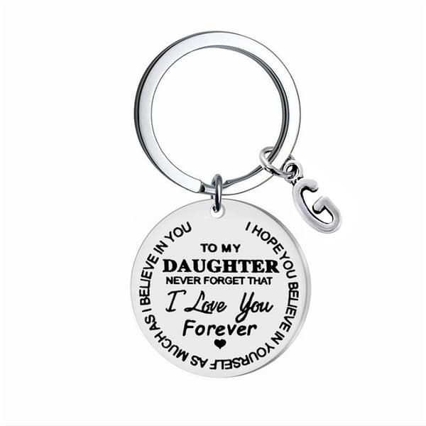 INF Nøkkelring med merke "To my Daughter" (Til min datter) Rustfritt stål