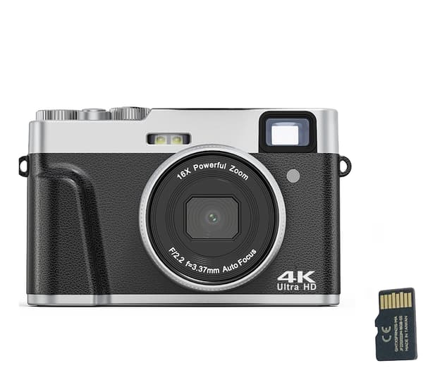 Digitalkamera 4K/48MP/16X Zoom/Autofokus/Sökare/Anti-Shake med 32GB kort