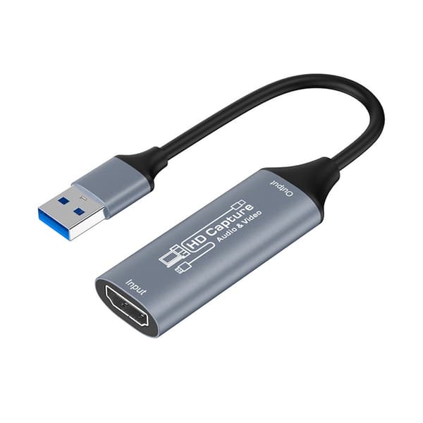 4K HDMI Capture Card USB 3.0 Videoinspelningsenhet för Livestreaming och Inspelning, Kompatibel med Datorer och Konsoler Grey