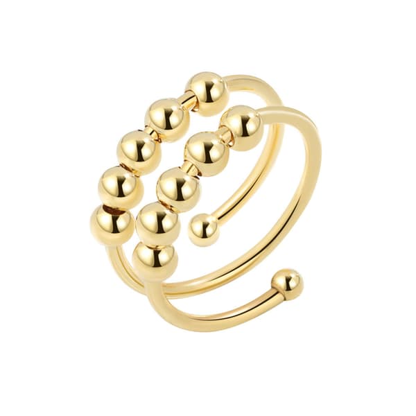 Ring mot stress av kobber, justerbar Gull 17 mm
