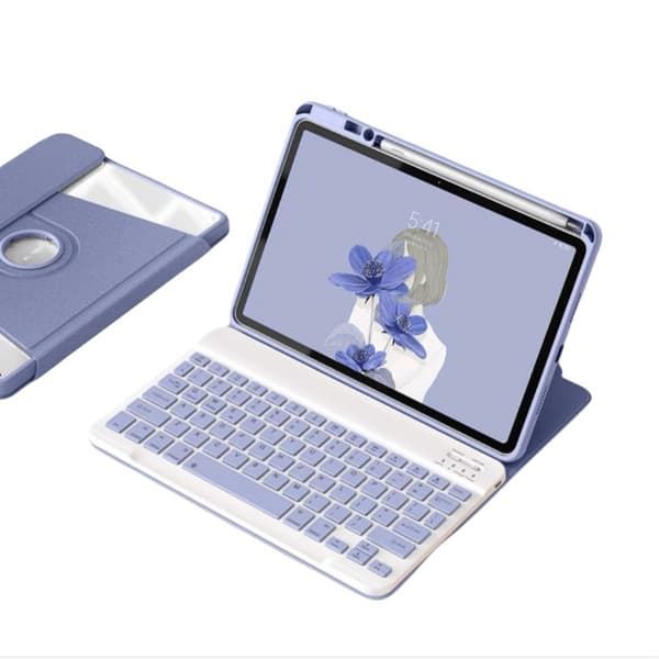 360° Roterande Bluetooth-tangentbord med stativ och skyddsfodral för compatible with iPad 10.2 (2021/2020/2019)