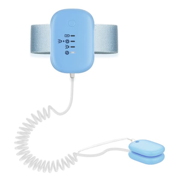 Trådløs sengevætningsalarm med magnetisk sensor for eldre og barn - Nattlig enurese-påminnelse Blue