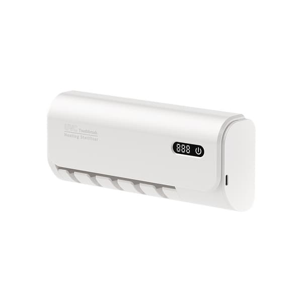 Smart UV Tandborste Sterilisator - Väggmonterad, Borrfri Desinfektion, Kompatibel med alla tandborstar White