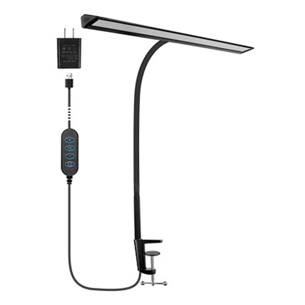 LED bordlampe med klemme 5 farvetilstande 5 lysstyrker
