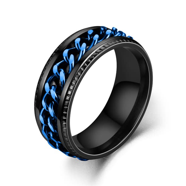 Antistressring med flaskeåpningsfunksjon Sort/Blå 24 mm